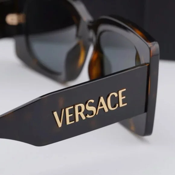 Versace VE4496U 108/87 Sunglasses Havana Square Frame, Dark Grey Lenses Versace VE4496U 108/87 Sunglasses Women main image 2